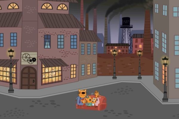 Кадр из фильма Три Кота. Путешествие во времени